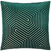 Geometric Green Cushions  - Evoke Cut Velvet Cushion Cover Emerald Paoletti
