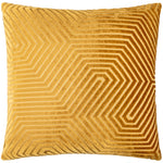Geometric Yellow Cushions  - Evoke Cut Velvet Cushion Cover Gold Paoletti