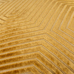 Geometric Yellow Cushions  - Evoke Cut Velvet Cushion Cover Gold Paoletti