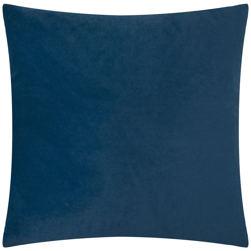 Geometric Blue Cushions  - Evoke Cut Velvet Cushion Cover Navy Paoletti