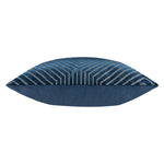 Geometric Blue Cushions  - Evoke Cut Velvet Cushion Cover Navy Paoletti