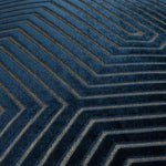 Geometric Blue Cushions  - Evoke Cut Velvet Cushion Cover Navy Paoletti