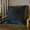 Geometric Blue Cushions  - Evoke Cut Velvet Cushion Cover Navy Paoletti
