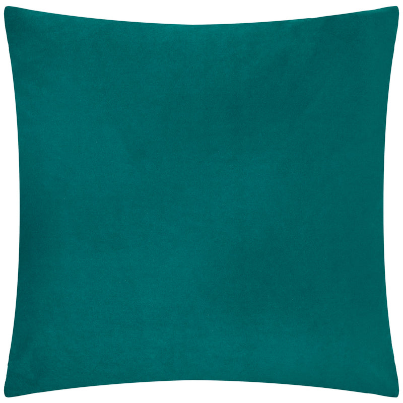 Geometric Blue Cushions  - Evoke Cut Velvet Cushion Cover Teal Paoletti