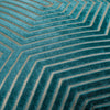 Geometric Blue Cushions  - Evoke Cut Velvet Cushion Cover Teal Paoletti