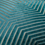 Geometric Blue Cushions  - Evoke Cut Velvet Cushion Cover Teal Paoletti