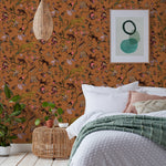 furn. Exotic Wildlings Wallpaper in Warm Sienna