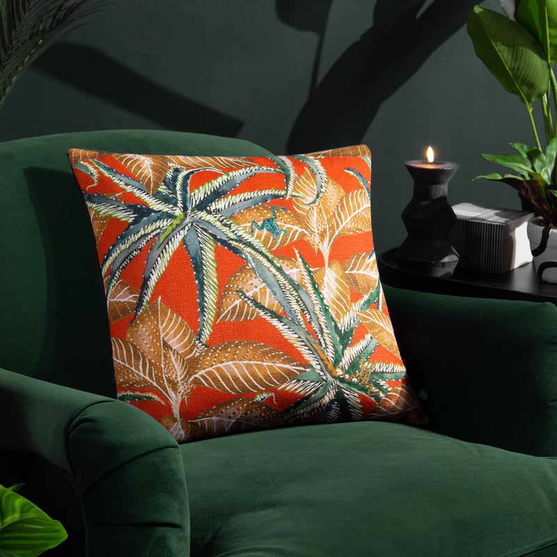 Wylder Ebon Wilds Jahi Cushion Cover in Tangerine