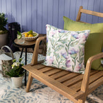 Floral Purple Cushions - Expressive Thistle Outdoor Polyester Filled Cushion Purple Voyage Maison