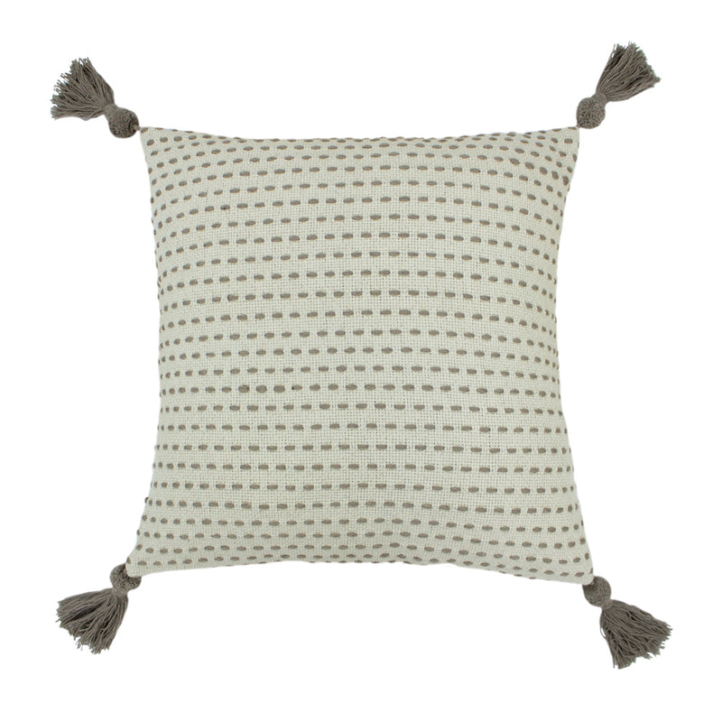 furn. Ezra Embroidered Cushion Cover in Grey