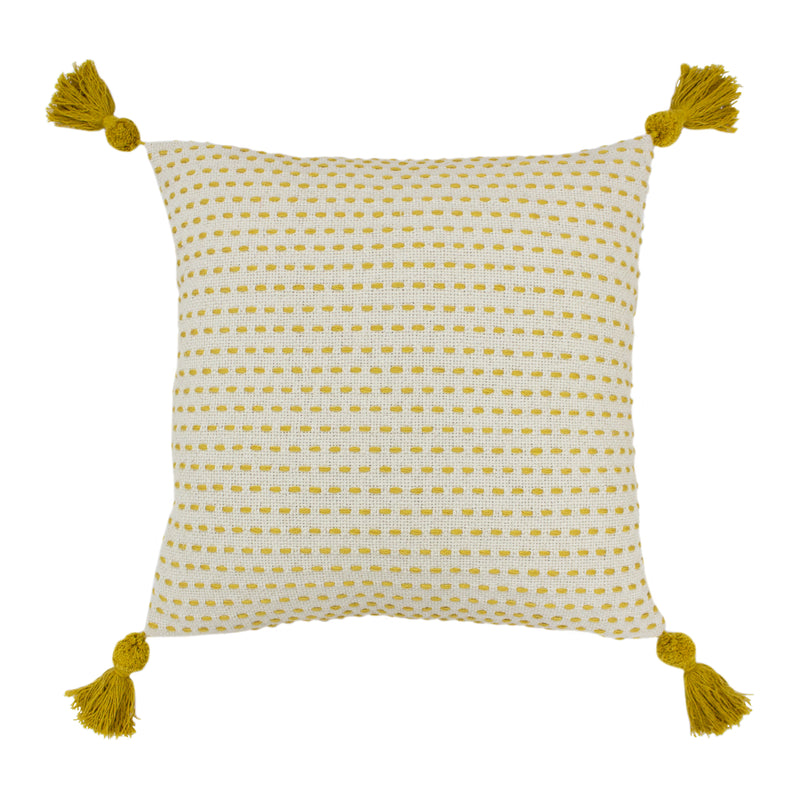  Yellow Cushions - Ezra Embroidered Cushion Cover Ochre furn.