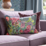 Floral Green Cushions - Fairytale Bristles Printed Cushion Cover Forest Voyage Maison