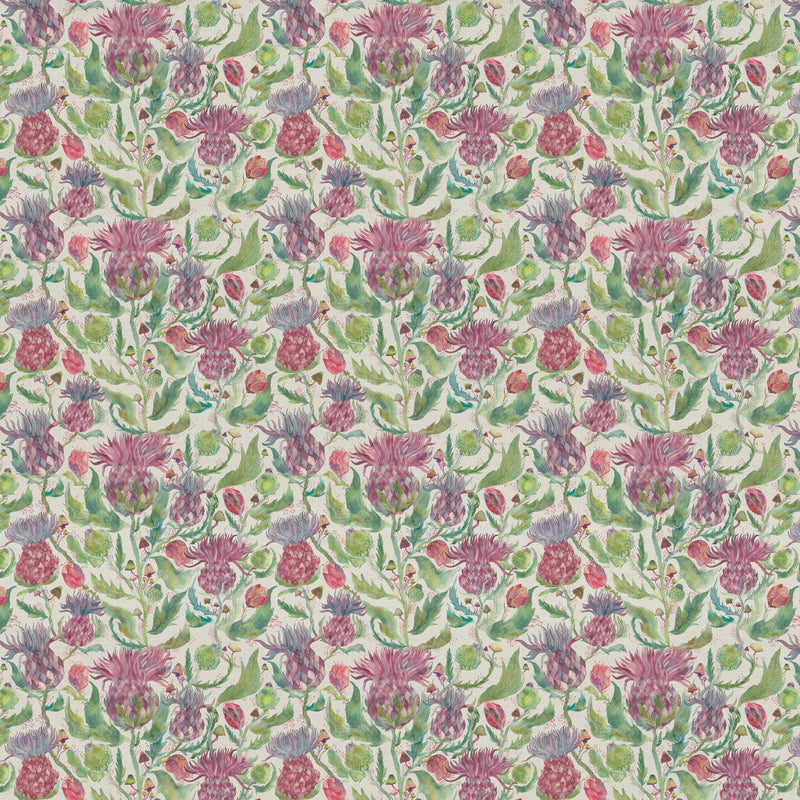 Floral Pink Fabric - Fairytale Bristles Printed Cotton Fabric (By The Metre) Dawn Voyage Maison