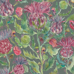 Floral Green Fabric - Fairytale Bristles Printed Cotton Fabric (By The Metre) Forest Voyage Maison