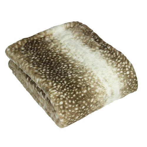 Paoletti Fawn Faux Fur Throw in Brown