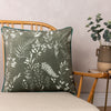 furn. Fearne Printed Velvet Cushion Cover in Sage Green