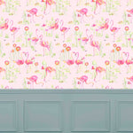 Voyage Maison Feathery Flamingo 1.4m Wide Width Wallpaper in Pink