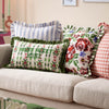 Floral Green Cushions - Feeoni Home Sweet Home Embroidered Cotton Cushion Cover Willow Green furn. 