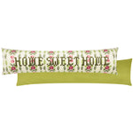 Floral Green Cushions - Feeoni Home Sweet Home Velvet Draught Excluder Willow Green furn.