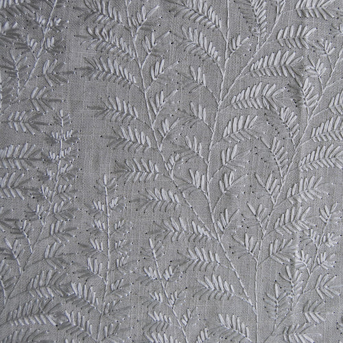 Voyage Maison Fernbank Embroidered Woven Fabric in Silver