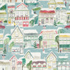 Voyage Maison Festive Lane Printed Oil Cloth Fabric (By The Metre) in Robins Egg