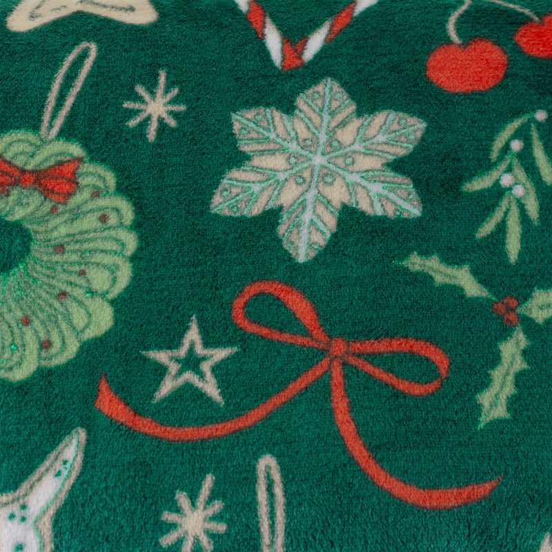  Green Throws  - Festive Treats Printed Fleece Throw Emerald Duvet Day