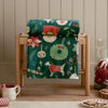  Green Throws  - Festive Treats Printed Fleece Throw Emerald Duvet Day