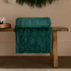 Woodland Green Throws  - Festive Trees Fleece Throw Emerald Furn
