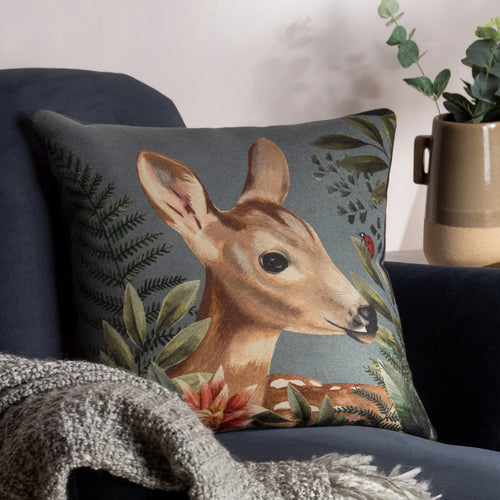 Evans Lichfield Forest Fawn Cushion Cover in Grey