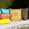 Floral Yellow Cushions - Folk Flora Outdoor Cushion Cover Ochre furn.