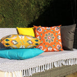 furn. Folk Flora Outdoor Cushion Cover in Orange