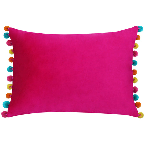 Paoletti Fiesta Velvet Cushion Cover in Hot Pink/Multicolour