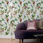 Floral White Wallpaper - Figaro Floral Wallpaper White Paoletti
