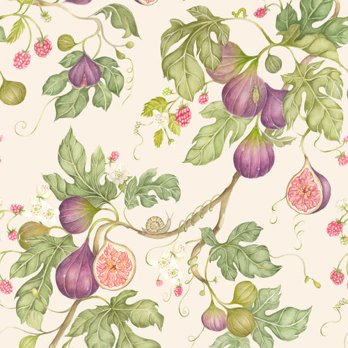  Wallpaper - Fig Gardens  1.4m Wide Width Wallpaer (By the Metre) Cream Voyage Maison