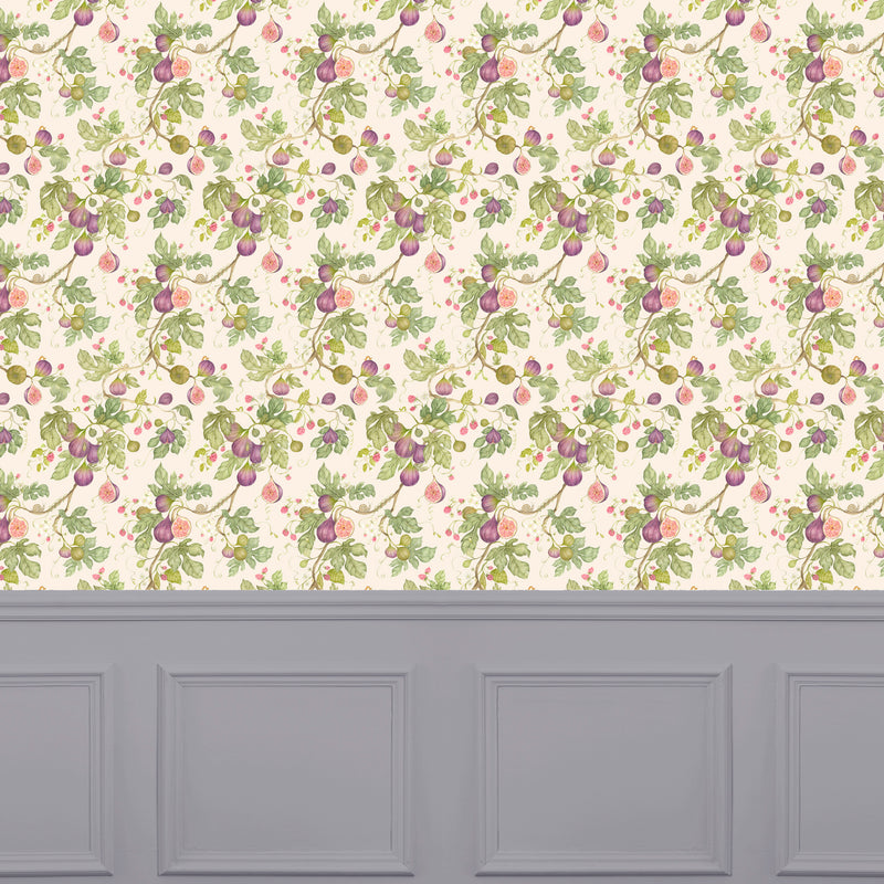  Wallpaper - Fig Gardens  1.4m Wide Width Wallpaer (By the Metre) Cream Voyage Maison