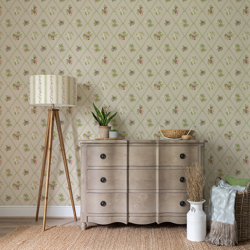  Wallpaper - Fig Gardens  1.4m Wide Width Wallpaer (By the Metre) Taupe Voyage Maison