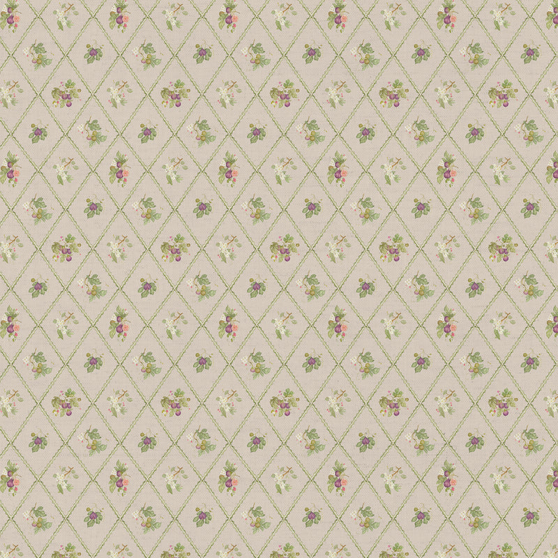  Fabric - Fig Trellis  Fabric Taupe Voyage Maison