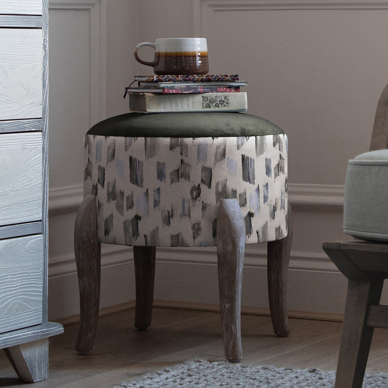 Additions Finn Round Footstool in Arwen Frost