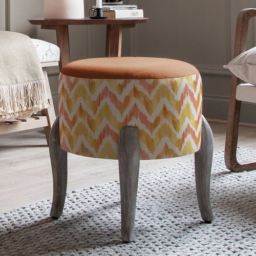 Additions Finn Round Footstool in Savannah Amber