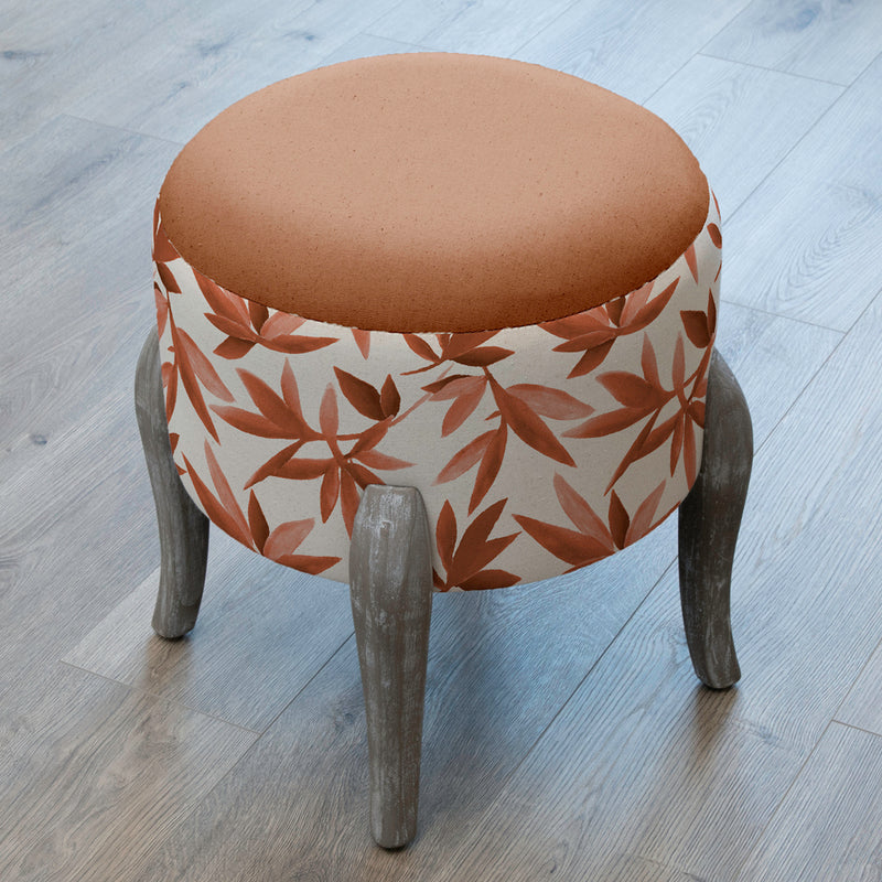 Additions Finn Round Footstool in Silverwood Sienna