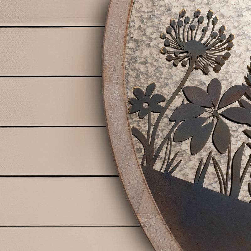 Floral Grey Accessories - Fleur Et Faune Circle Antique Mirror Greywash Voyage Maison