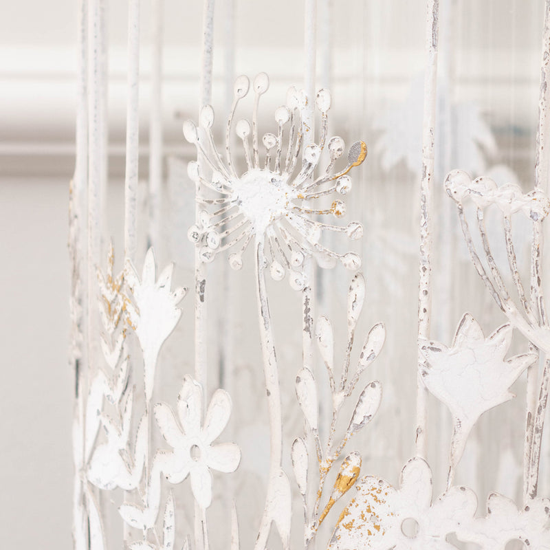 Floral Gold Accessories - Fleur Et Faune Metal Floral Lantern White Voyage Maison