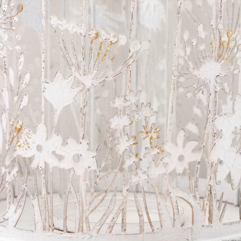 Floral Gold Accessories - Fleur Et Faune Metal Floral Lantern White Voyage Maison