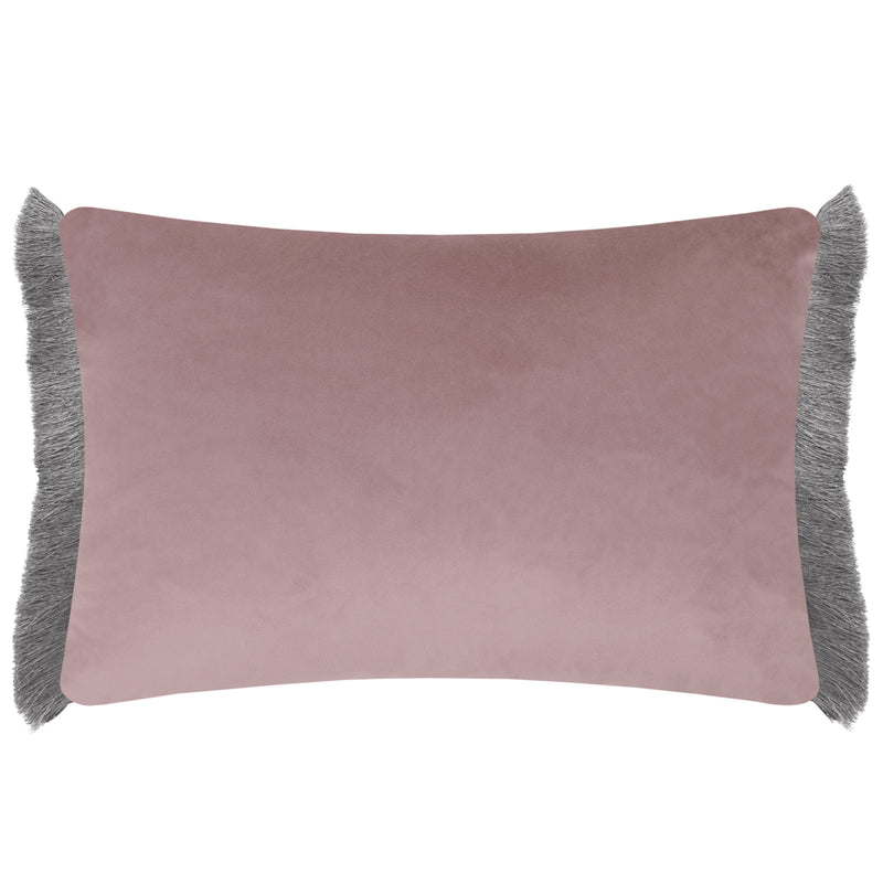 Damask Pink Cushions - Floella Printed Ruche Fringe Feather Filled Cushion Primrose Voyage Maison