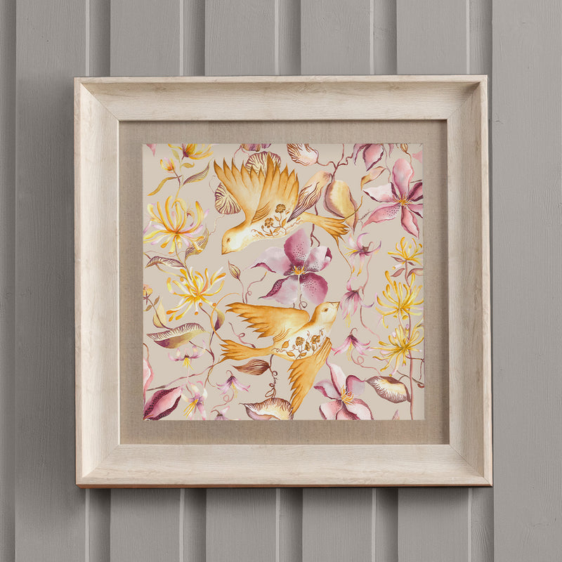 Floral Pink Wall Art - Floella  Framed Print Birch/Primrose Voyage Maison