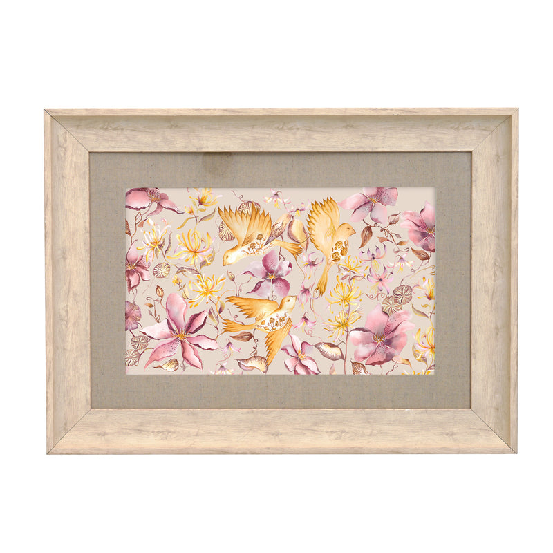 Floral Pink Wall Art - Floella  Framed Print Birch/Primrose Voyage Maison