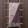 Damask Purple Throws - Floella Printed Fringe Throw Viola Voyage Maison