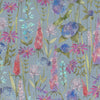 Voyage Maison Florabunda Printed Cotton Fabric in Bluebell Blue