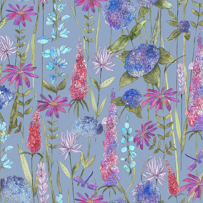 Florabunda Wallpaper Sample Bluebell