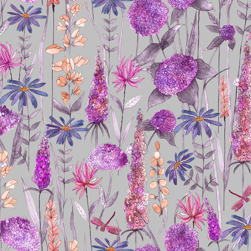 Florabunda Wallpaper Sample Fuchsia